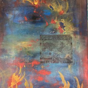 Reise durch Klang und Zeit (Acryl, Mixed-Media 50x70 cm)