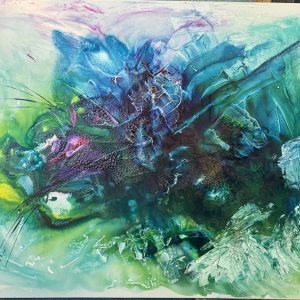 Wo Farbe atmet (Mixed-Media auf gespannterLeinwand) 100x70 cm