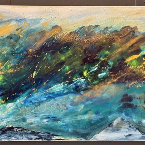 Die Gl&uuml;cksbringerin (Mixed Media auf Leinwand) 120x60x0,45 cm